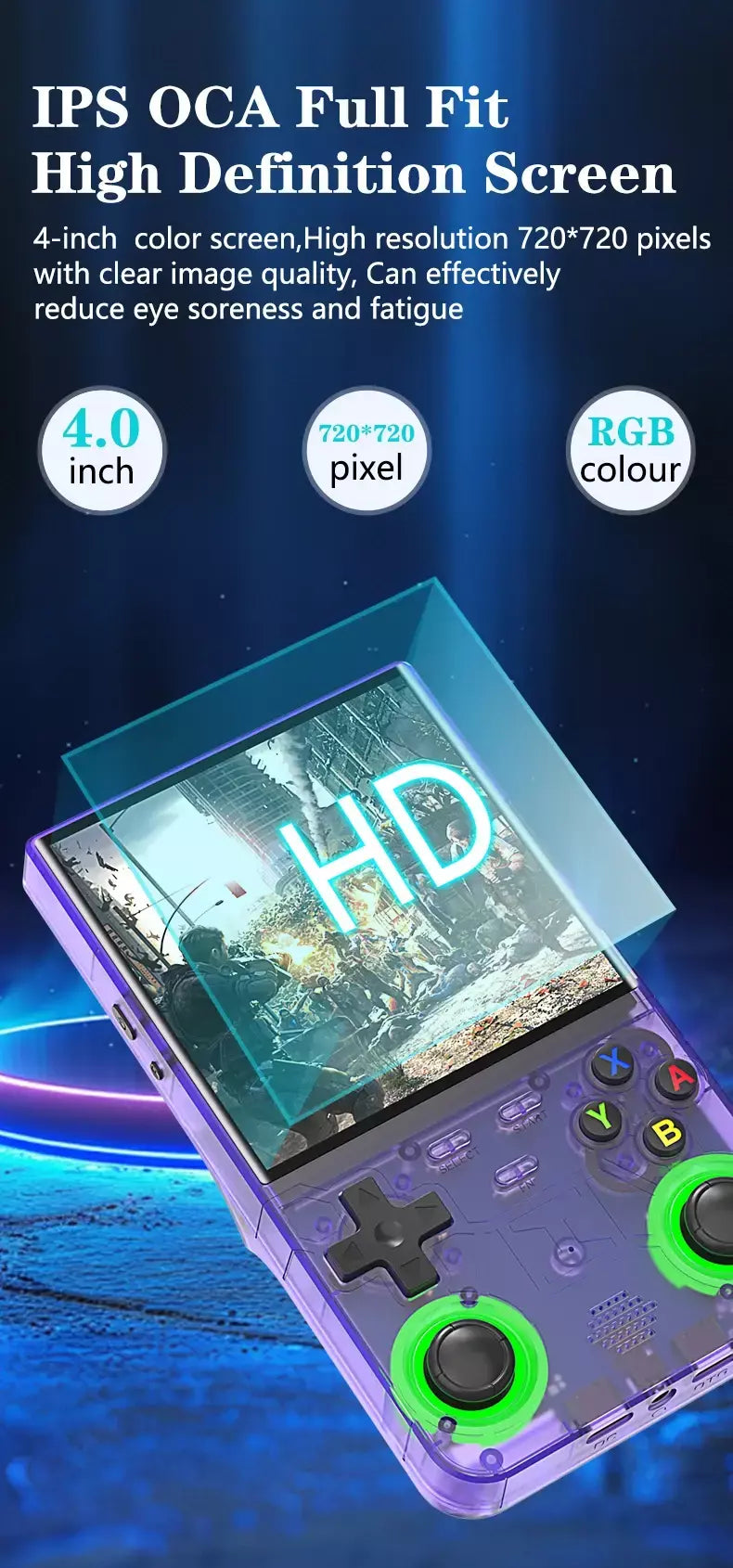 2025 r36 ultra open source r36s console de videogame sistema linux 4.0 Polegada tela ips portátil bolso player vídeo 64g melhores jogos