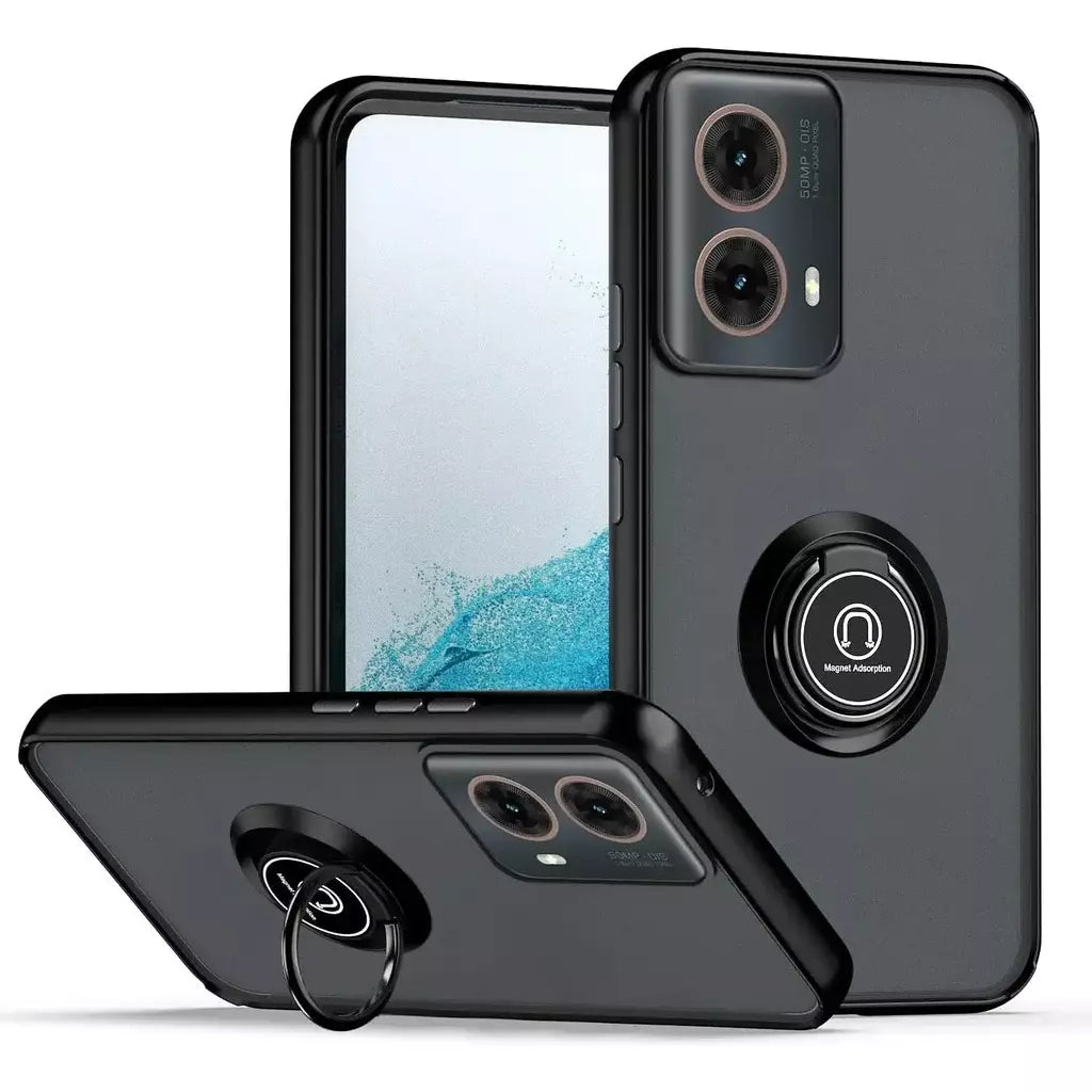 Armadura fosca caso para motorola moto g35 g55 g54 g84 g14 g72 g85 g75 g15 g05 g34 g24 s50 e13 g13 anel titular à prova de choque coque