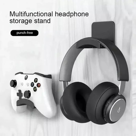 Suporte universal para fone de ouvido, suporte de plástico adesivo para montagem na parede sob a mesa, suporte para fone de ouvido para jogos