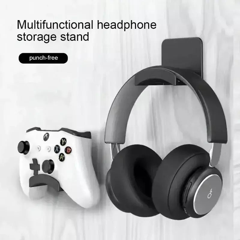 Suporte universal para fone de ouvido, suporte de plástico adesivo para montagem na parede sob a mesa, suporte para fone de ouvido para jogos