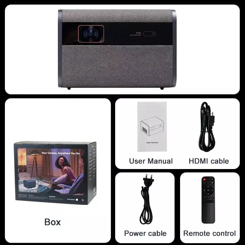 Projetor LED Huaweishi-J10, 1920x1080P, foco automático, 4K, vídeo HD, telefone celular externo, Android Smart Home Theater, novo