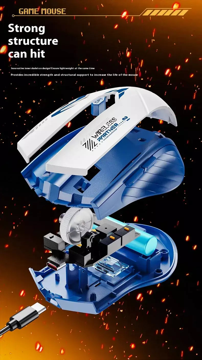Obame 2025new silencioso bluetooth sem fio mouse recarregável display de nível da bateria para computador pc portátil escritório gaming mouse