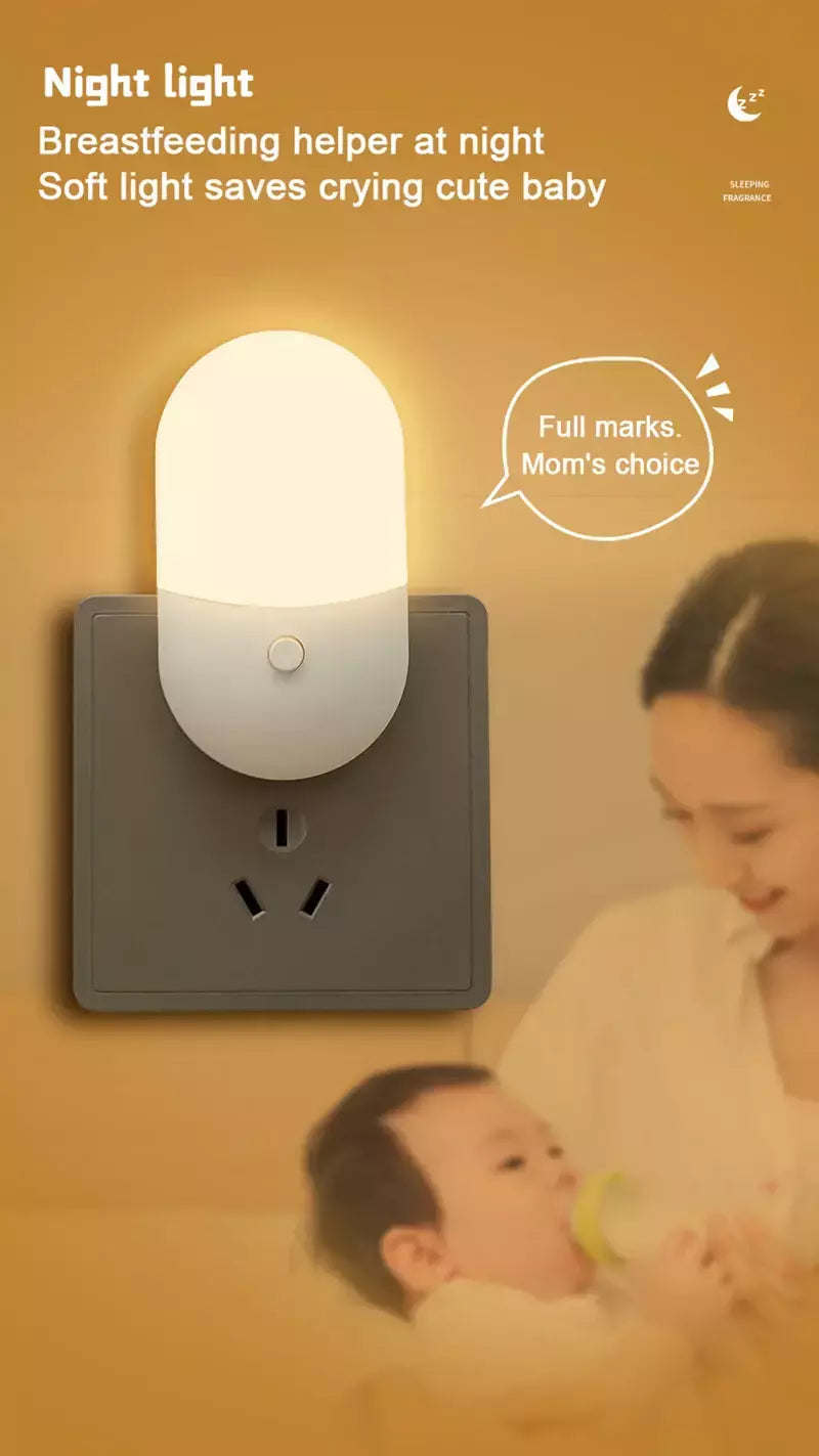 Lâmpada de cabeceira LED Mini Night Light, EU, EUA Plug, Proteção para os olhos, Uso para Quarto, Sala de estar, Alimentação do bebê