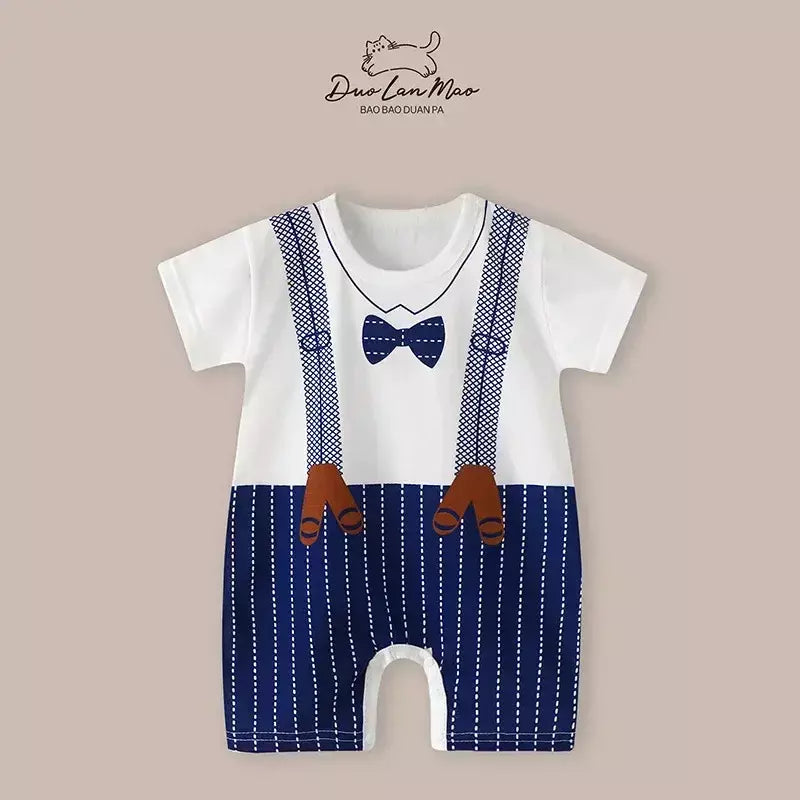 0-2 anos bebê meninos verão fino dos desenhos animados macacão do bebê meninas manga curta bodysuit recém-nascidos macacão novo traje