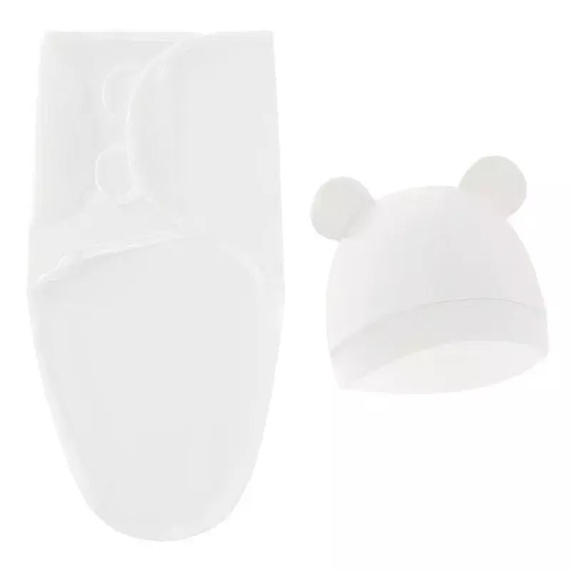 0-3 meses bebê recém-nascido saco de dormir com chapéu conjunto ajustável bebê swaddle cobertor verão fino respirável algodão macio meninos meninas