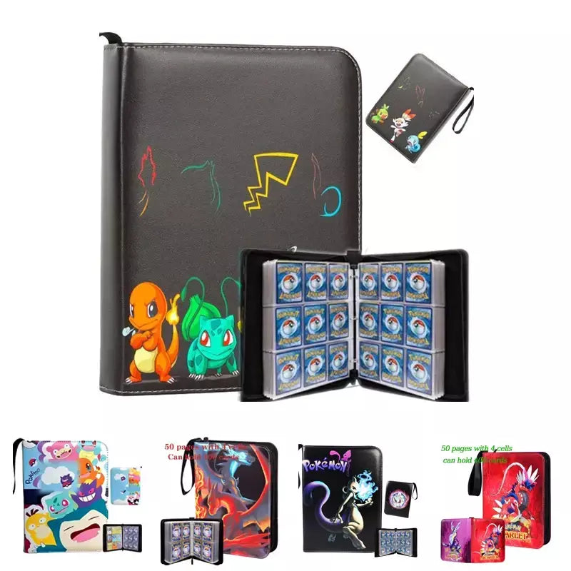 &Binder Trading Card para Pokémon, cartão de coleção de fichário, suporte de livro personalizado com 50 mangas, 400 bolsos