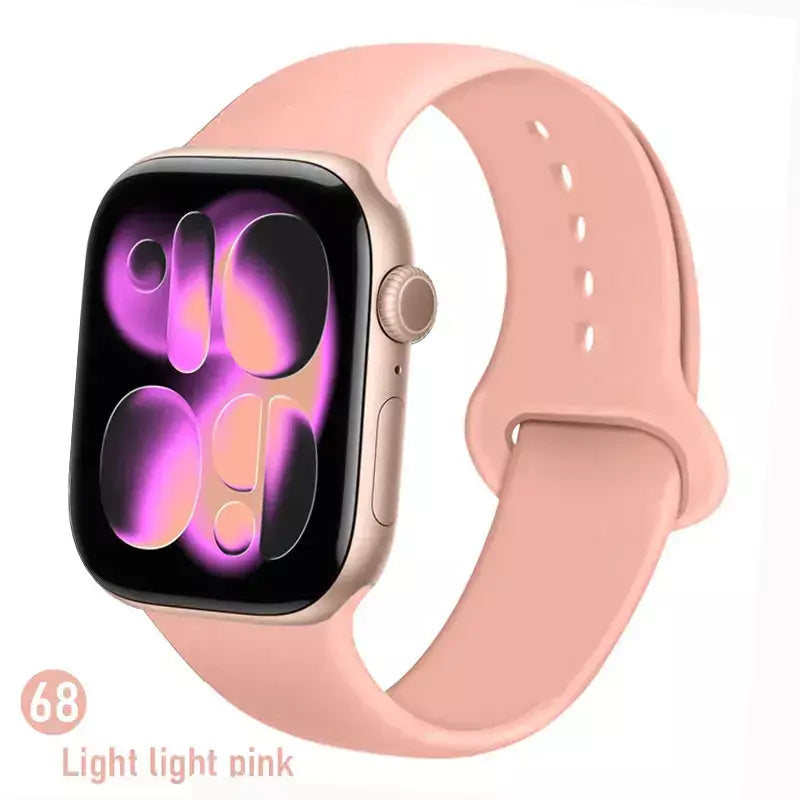 Pulseiras de silicone para apple watch pulseira 44mm 45mm 40 41mm 42-46mm pulseiras esportivas iwatch série 10 11 9 8 7 6 5 4 se ultra 3/2 49mm