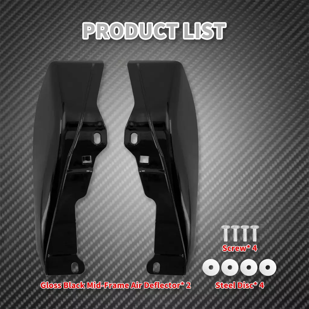 Motocicleta mid-frame defletor de ar escudo térmico guarnição capa para harley touring electra street glide road king fltrx 2001-23 24-up