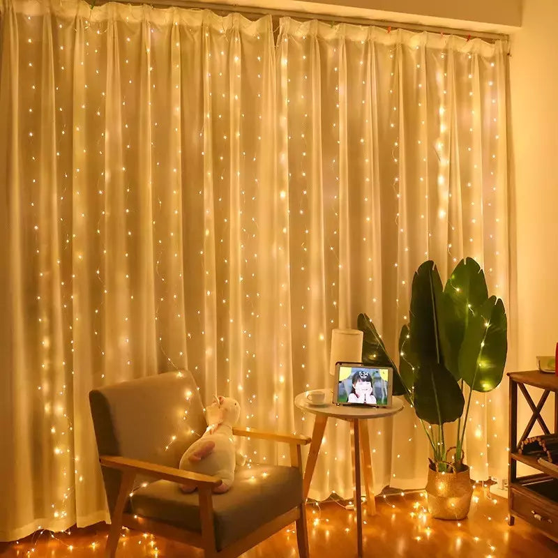 Luzes de natal luzes de cortina de fadas 8 controle remoto usb festão decoração de natal lâmpada de ano de férias