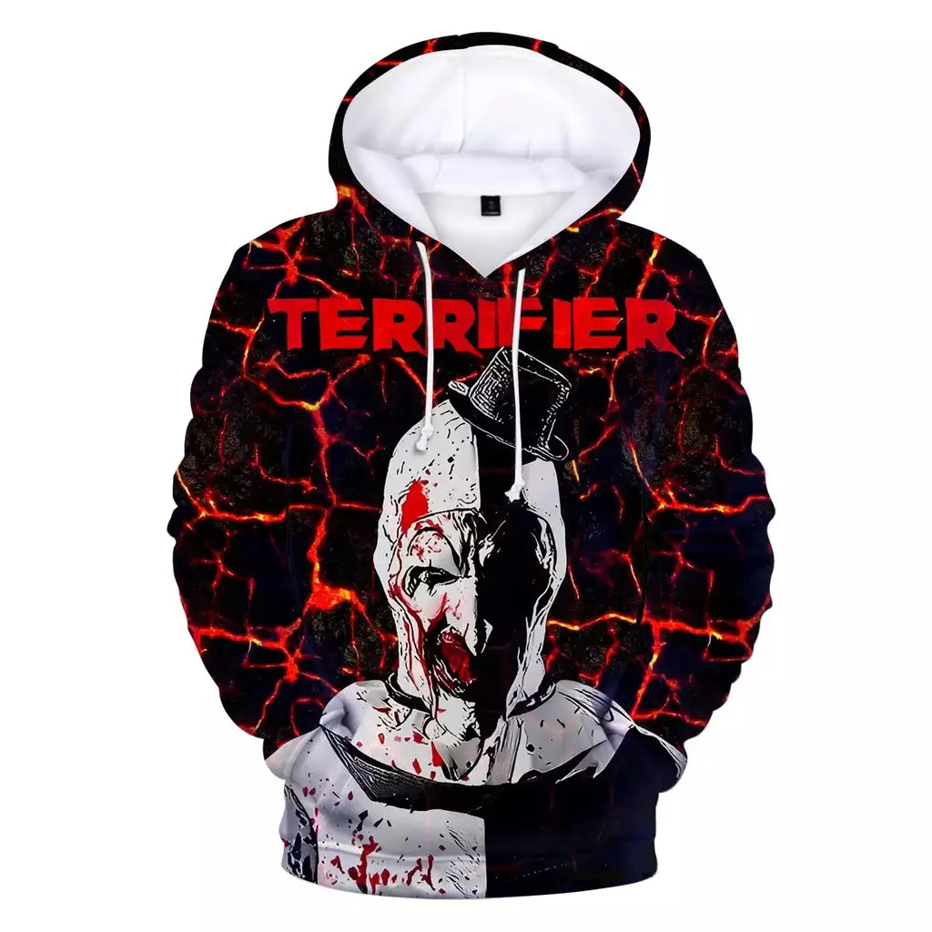 Terrifier 2 personagem assustador impressão 3d hoodies homens hip hop streetwear moletom pullovers harajuku fatos de treino topos roupas masculinas
