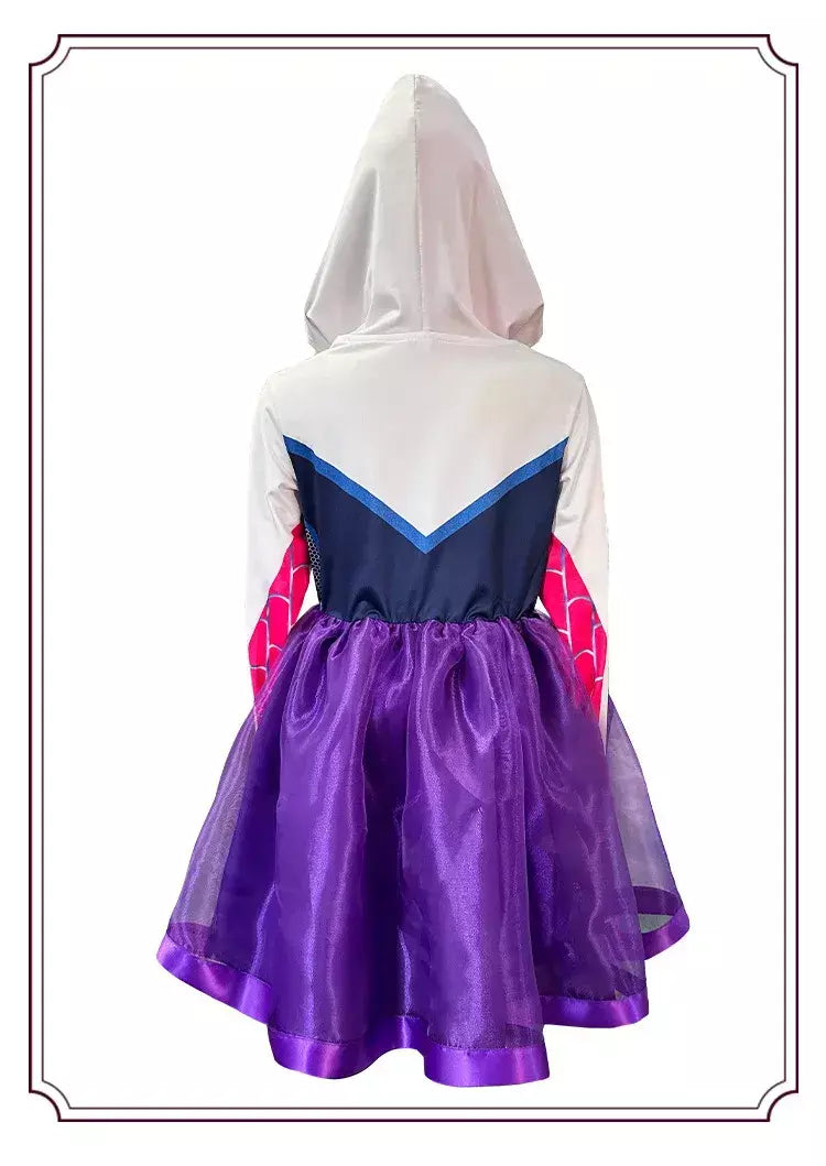 Meninas gwen fantasma aranha traje bodysuit halloween cosplay com capuz trajes de festa de férias fantasia sexy vestir-se hoodies maiô