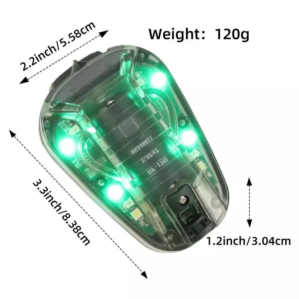 BOOIU-LED Luz de sinal do capacete tático, lanterna para esporte ao ar livre, estroboscópio IR, luz de sinal para sobrevivência, IFF