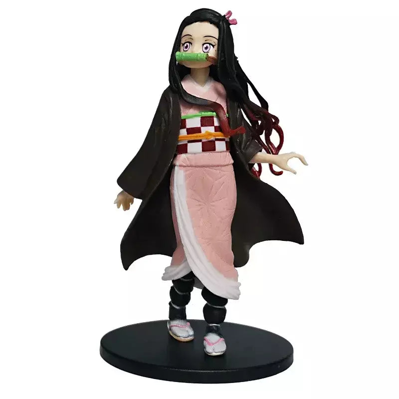 Anime figura demônio slayer figuras kimetsu não yaiba boneca tanjiro nezuko zenitsu estatueta inosuke guerreiro figura de ação modelo brinquedos