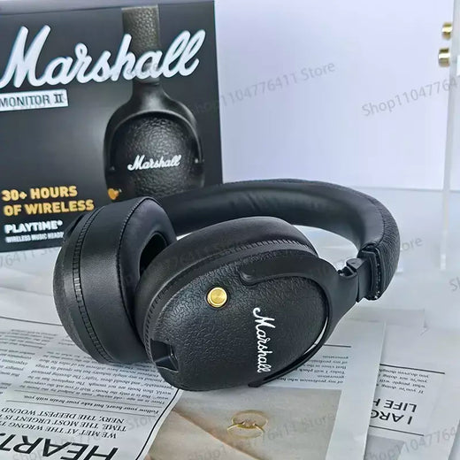 Marshall monitor ii fones de ouvido bluetooth clássico sem fio graves profundos dobrável pop rock retro música microfone fone