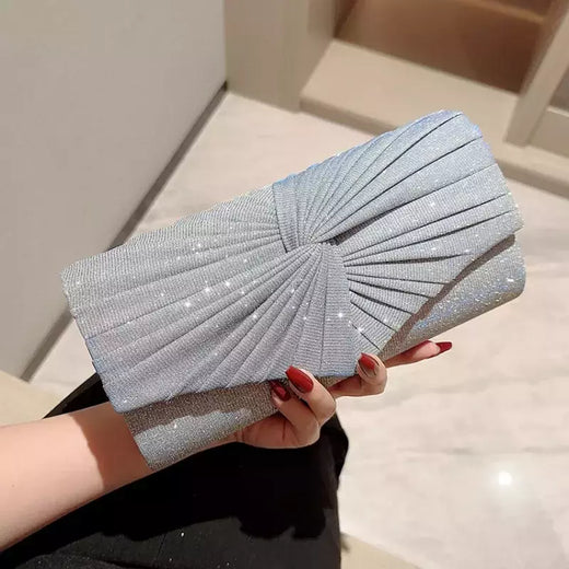 Embreagem de lantejoulas prateadas para mulheres, bolsas de noite, bolsas de ombro de cadeia, bolsas de luxo para jantar