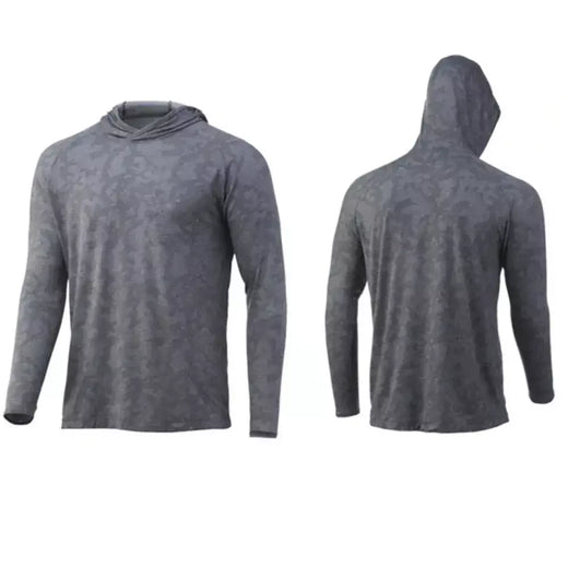 Huk vestuário de pesca roupas masculinas manga longa camiseta de pesca proteção solar uv respirável com capuz pesca