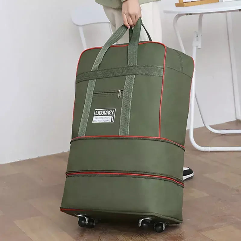 Bolsa de viagem dobrável, compartimento de bagagem, caixa de armazenamento de roda giratória, bolsa de bagagem telescópica de grande capacidade, bolsa noturna