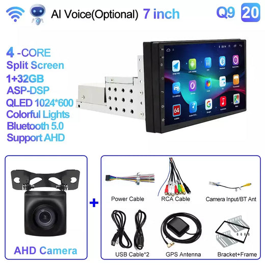 Caixi 7 ''9'' 10 ''8 núcleo android 1din multimídia carro carplay navegação universal gps 1 unidade central din rádio automático áudio estéreo dvd