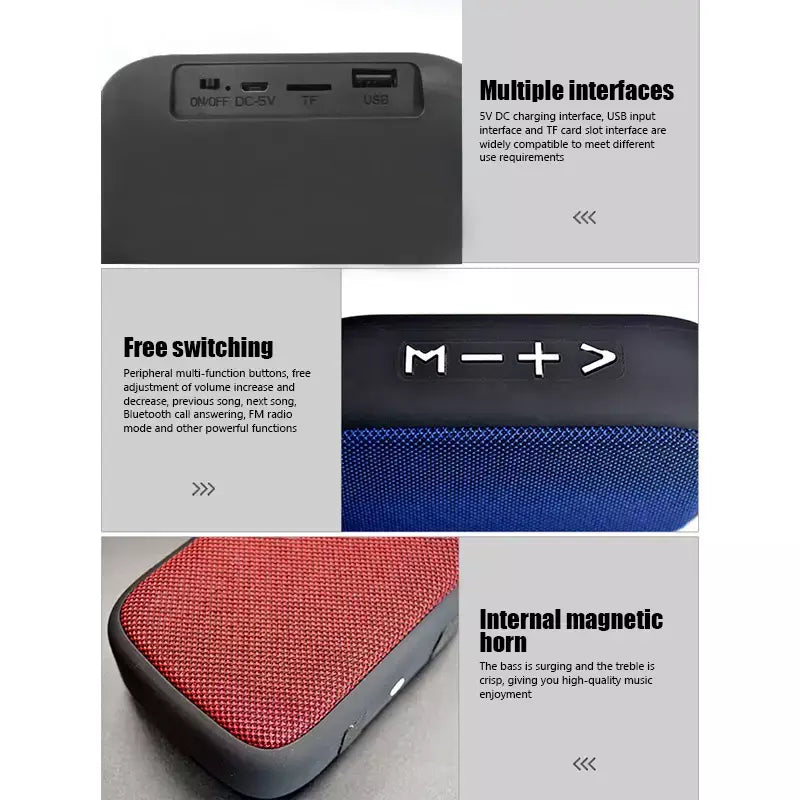 Mini tecido bluetooth alto-falante ao ar livre sem fio à prova dwireless água ao ar livre alta fidelidade 3d estéreo mp3 player suporte rádio fm cartão sd tf