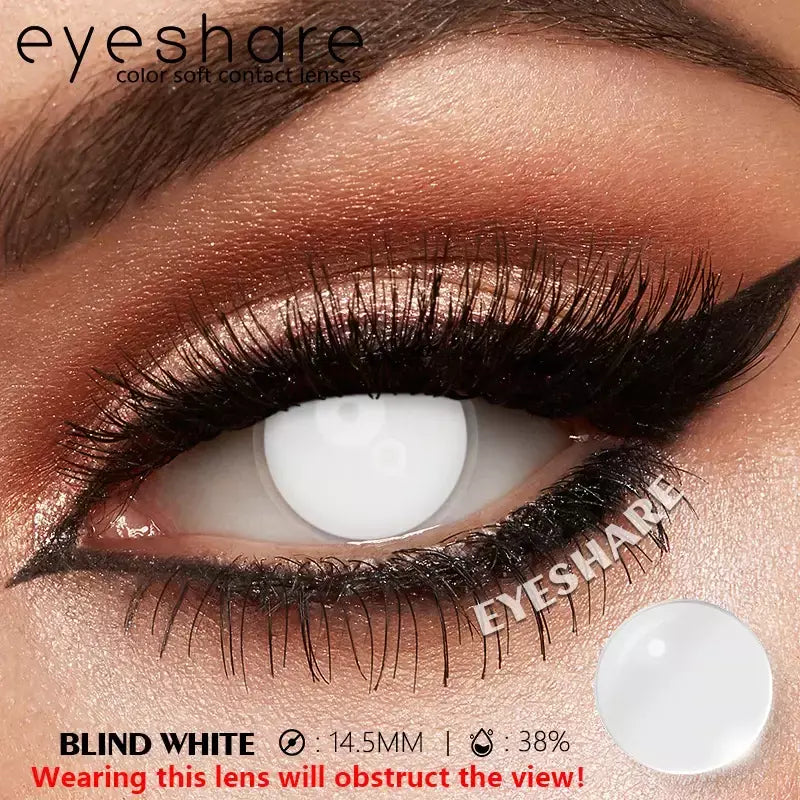 Eyeshare 1 par cosplay lentes de contato coloridas brancas lentes de contato vermelhas anime lentes de olho preto halloween beleza maquiagem lentes