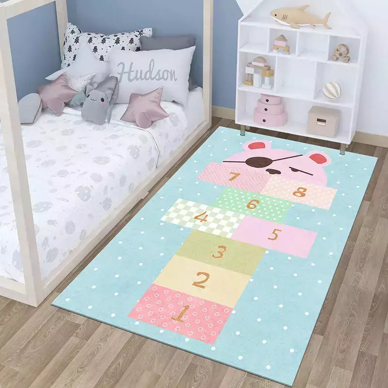 Tapete antiderrapante para jogos de desenhos animados para crianças, decoração de lar, baby crawling, meninos e meninas, cinza claro, jogo, enfeites infantis