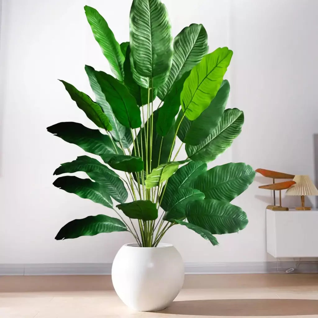 65-125cm/47.2in grande palmeira tropical falso banana planta folhas toque real strelitzia reginae planta de plástico para casa jardim