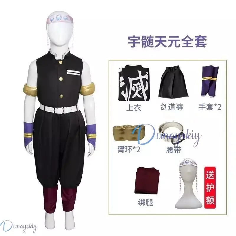 Demoon slayeer anime cosplay uzui tengen traje peruca uniforme peruca demônio aniquilação lâmina som pilar roupa de halloween