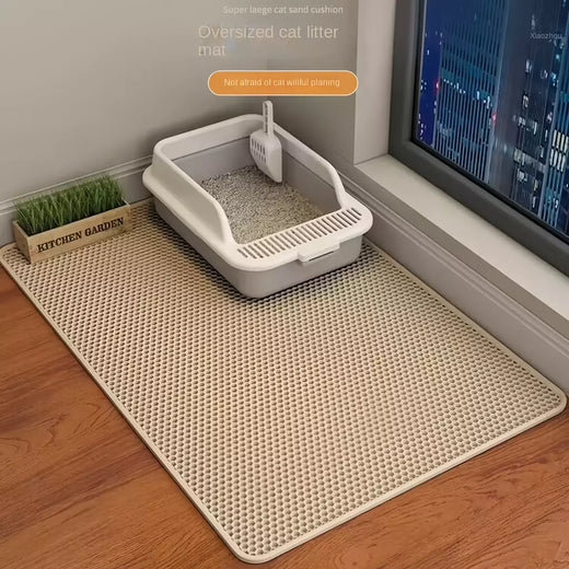Impermeável Double Layer Pet Litter Mat, Cat Litter Box, Pet WC, Antiderrapante, Areia, Lavável, Limpo, 90x60cm