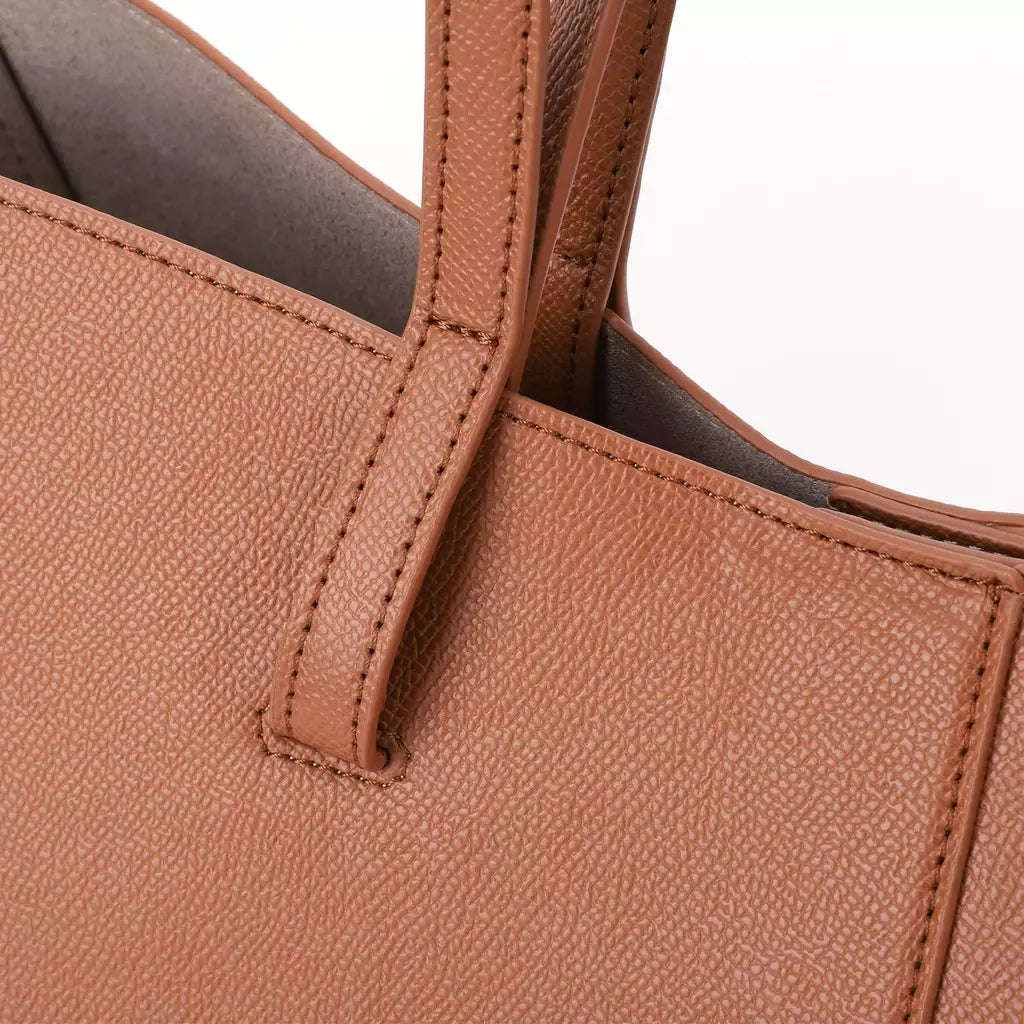 Bolsa de ombro elegante de grande capacidade para mulheres, Bolsa de lazer de couro PU