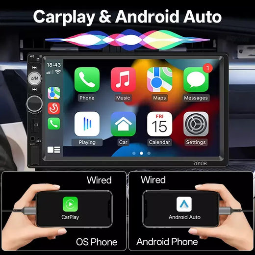 Hippcron 7 "2din rádio do carro estéreo mp5 reprodutor multimídia hd tela de toque receptor fm bluetooth espelho link entrada aux alimentação iso