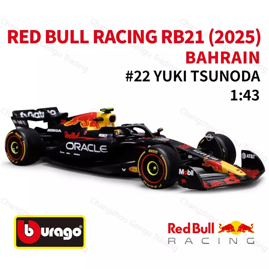 Bburago 1:43 2025 Red Bull RB21 Japão GP F1 Fórmula Carro Estático Veículos Fundidos Modelo Colecionável Carro de Corrida Brinquedos