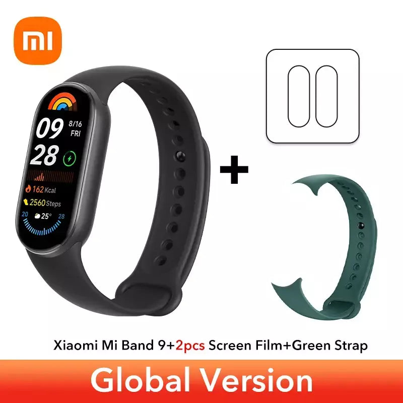 Versão global xiaomi banda inteligente 9 1.62 display amoled spo2 monitoramento 21 dias de vida útil da bateria mais de 150 modos esportivos smartband
