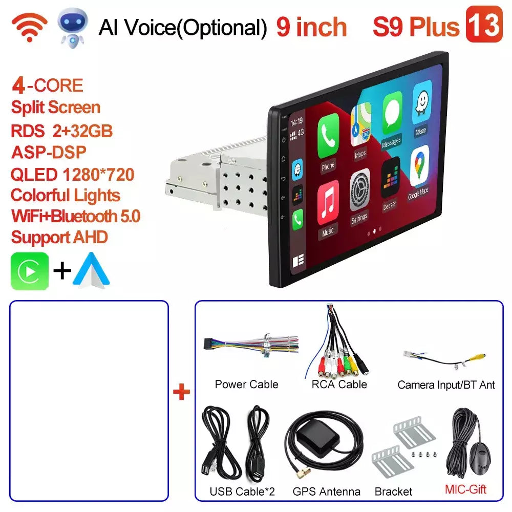 Caixi 7 ''9'' 10 ''8 núcleo android 1din multimídia carro carplay navegação universal gps 1 unidade central din rádio automático áudio estéreo dvd