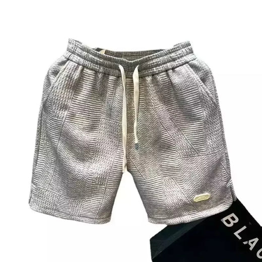 Shorts masculinos de corrida casuais, calças curtas esportivas para jogging, padrão ondulado, cordão monocromático, shorts esportivos de ginástica soltos secos, verão