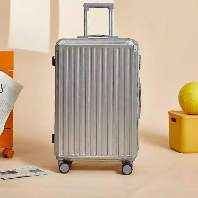 Mala de alumínio do curso do quadro, portador de bagagem, caixa do trole, cabine de transporte, 20 "24" 28";;VERDADEIRO;;"A09White suitcase,28 Inch