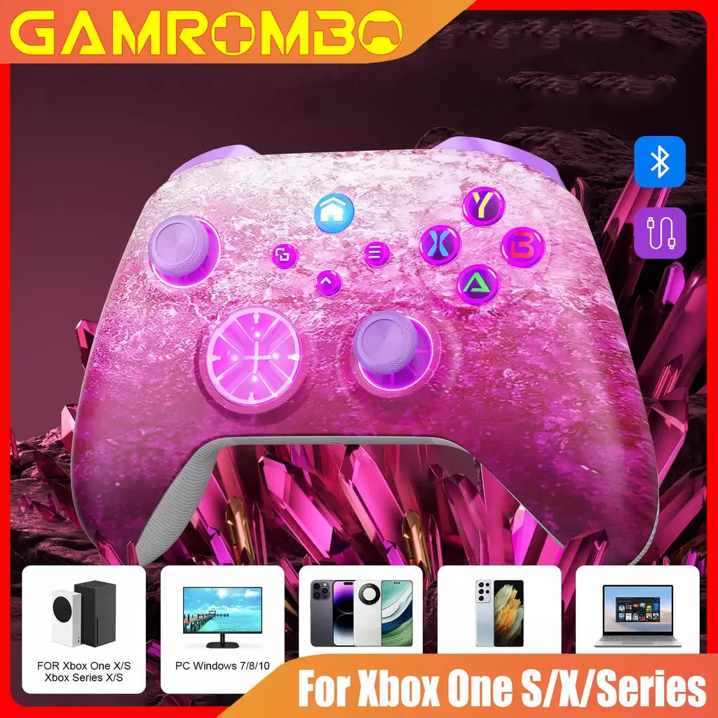 Controlador de jogo sem fio para xbox one s/x/série s/x/pc/steam gamepads com vibração dupla 6 eixos giroscópio turbo função 360 ° Joystick