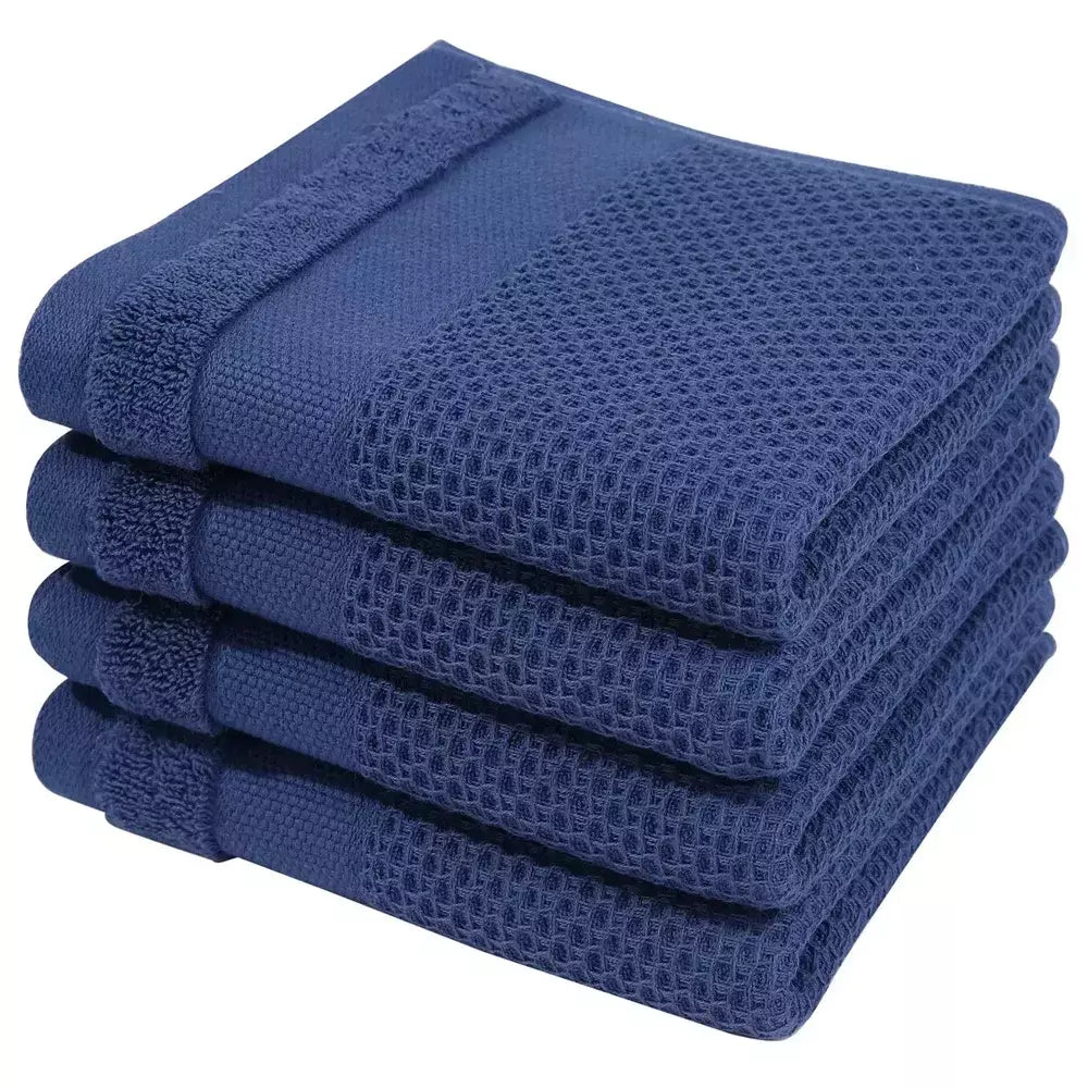 Homaxy-Super Absorvente Algodão Toalhas De Cozinha, Toalha De Microfibra Macia, Secagem Rápida, Lavar Pano De Limpeza, Doméstico, 4Pcs