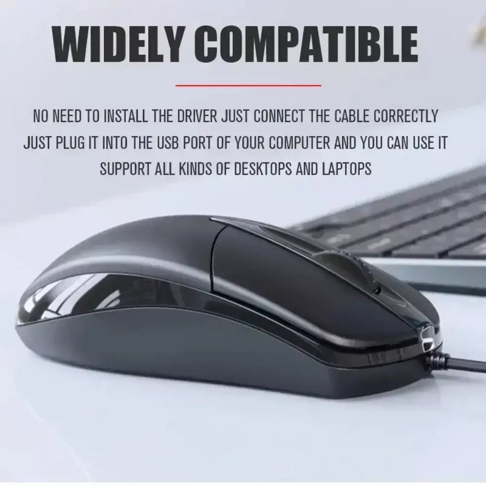 Mouse óptico usb com fio, mouse para laptop, home office, rolo antiderrapante 3d 1200dpi, jogo mause, acessórios de computador para pc desktop