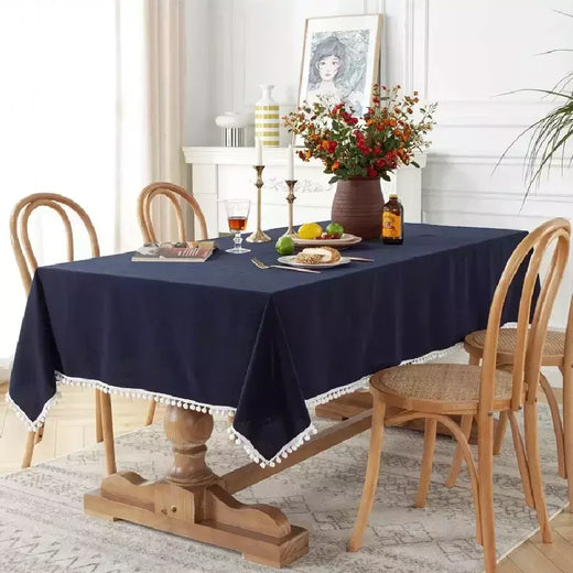 Toalha De Mesa De Mesa De Café De Algodão Retangular, Cobertura De Mesa Branca, Sala De Estar, Decoração De Casa, Pano, Casamento, Decoração De Natal