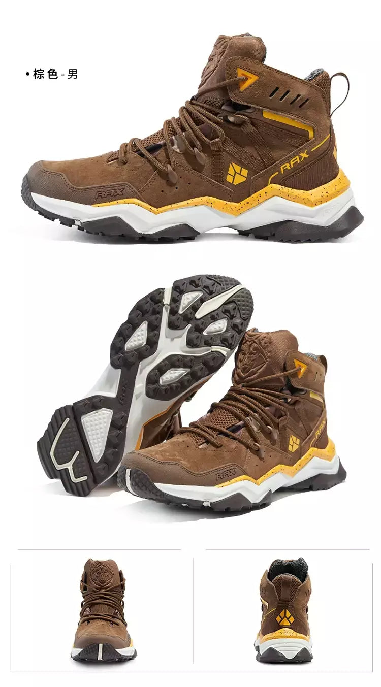 Rax à prova dwaterproof água caminhadas sapatos homens inverno ao ar livre tênis para homens botas de neve de pelúcia montanha botas de neve turismo ao ar livre sapato de corrida