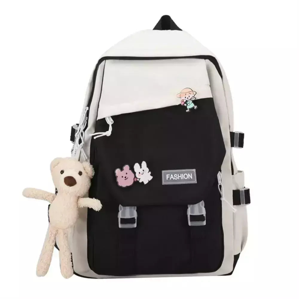 Mochila de nylon impermeável multifuncional, mochila escolar para meninos e meninas, grande capacidade, saco de livro