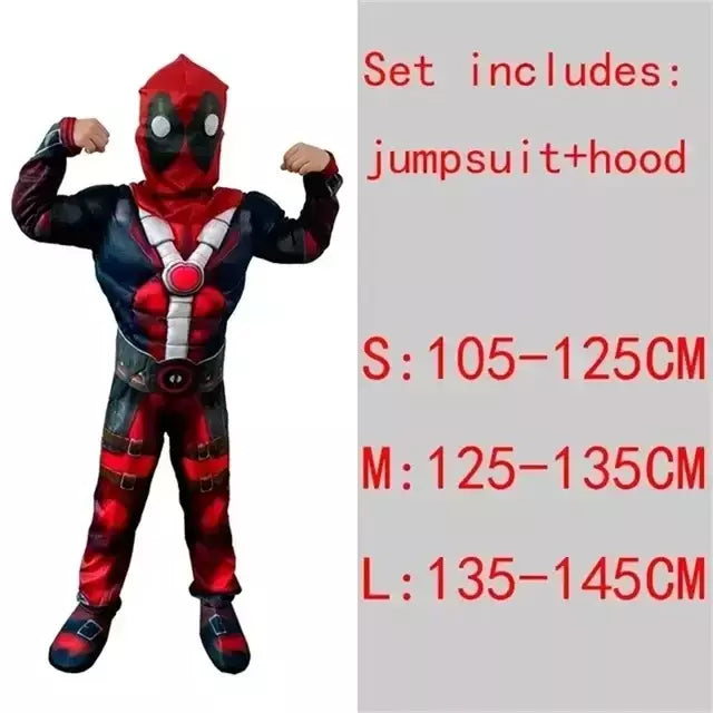Super-herói homem aranha capitão américa homem de ferro thor hulk batman cosplay traje muscular bodysuit macacão para crianças festa de halloween