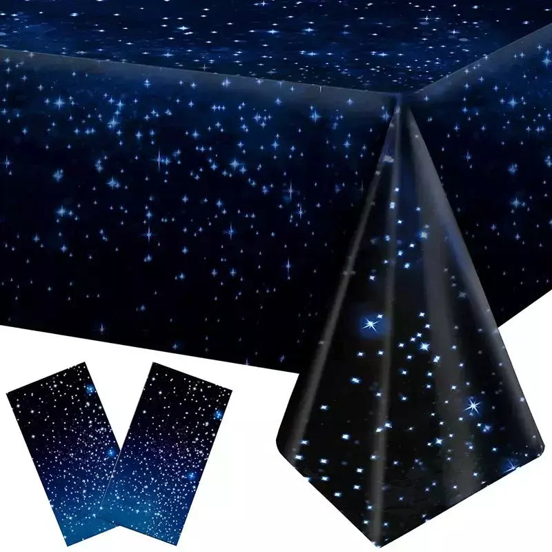 Toalha de mesa descartável com céu espaço e astronauta design para festa de aniversário, mesa retangular tampa para chá de bebê