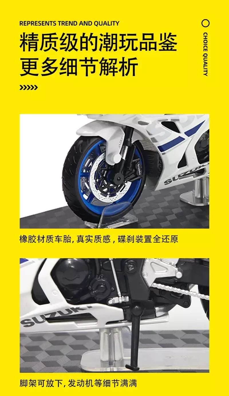 Cca 1:12 suzuki GSX-R1000 liga motocross licenciado modelo de motocicleta brinquedo carro coleção presente produção estática fundição