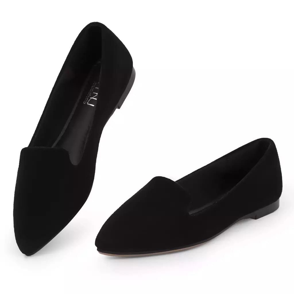 Sapatilha de Salto Baixo para Mulher, Confortável, Macio, Deslizamento, Sapatos Apontados, Casual, Descalço, Elegante Tênis