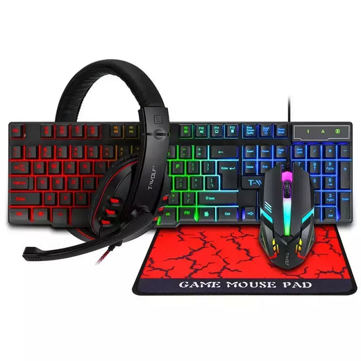 Kit de teclado e mouse para jogos RGB retroiluminado USB com fio teclado e mouse para computador combo 104 teclas para PC Gamer Laptop