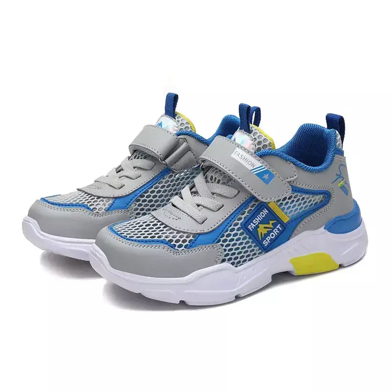 Única rede crianças sapatos meninos tênis verão respirável superfície antiderrapante meninas tênis casuais esportes correndo sapatos ao ar livre