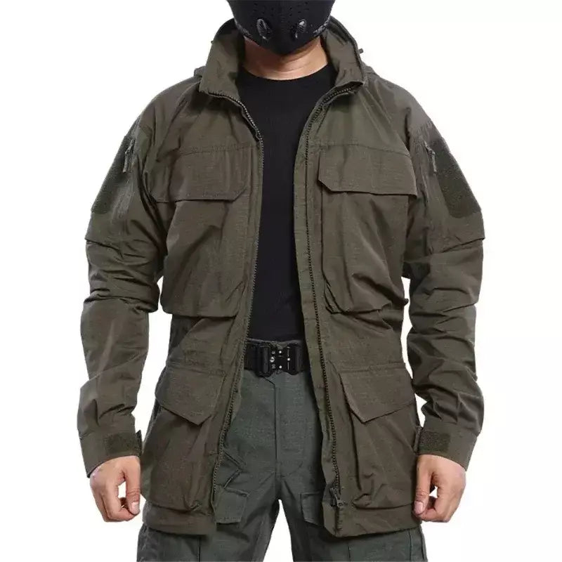 4 atualização m2 tático blusão masculino médio a longo jaqueta camuflagem ao ar livre jaqueta à prova de vento jaqueta de trabalho durban camo