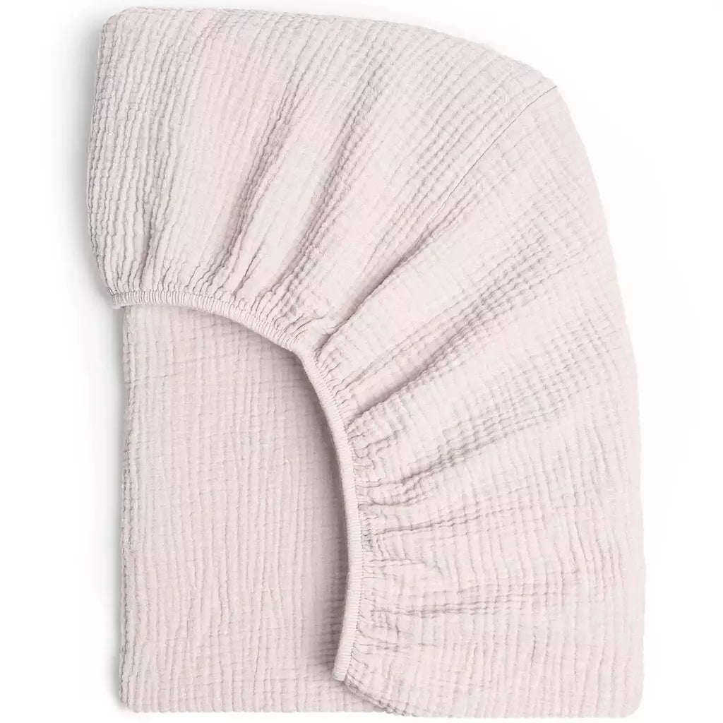 Conjunto de cama de algodão para bebê recém-nascido, cor lisa, musselina, berço cabido folha, lençol berço