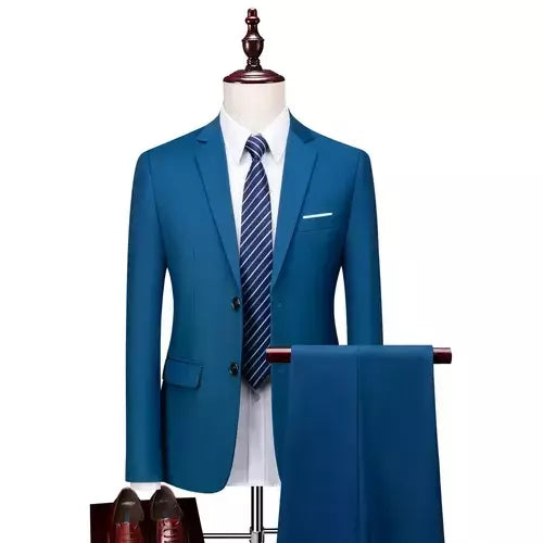 (Jaqueta + Calças) Últimas Homens Terno Set Blazers Formais Slim Fit Negócios Smoking 2 Pcs Terno Do Noivo Vestido de Noiva Homem Terno S-6XL